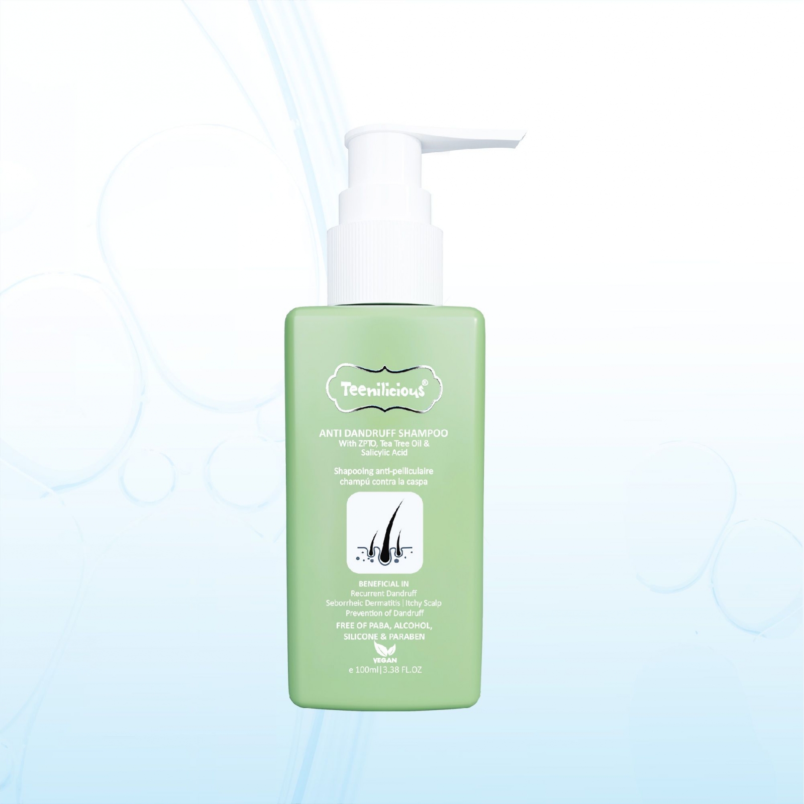 Dầu Gội Teenilicious Anti Dandruff Shampoo Hỗ Trợ Giảm Gàu, Giảm Ngứa Da Đầu & Giảm Rụng Tóc